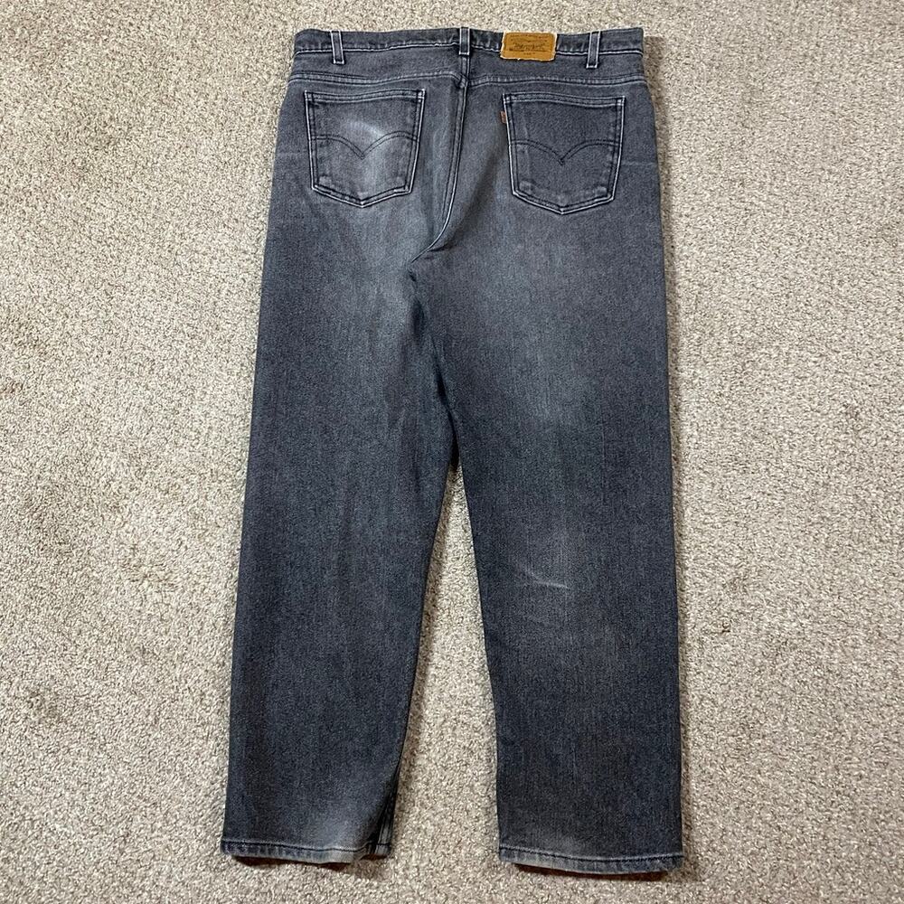 VTG Levi's 549 Jeans Mens 38x29* Black Flex Denim Grunge Faded Signature Tapered